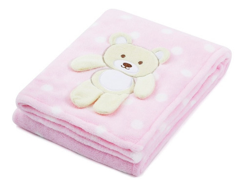 Manta Bebê Cobertor Soft Estampado Bichinhos Cor Pink