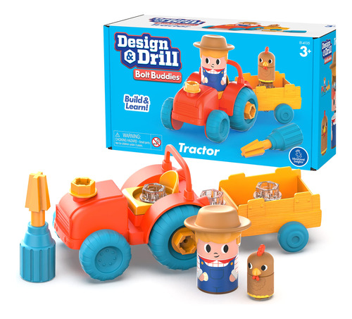 Educational Insights Design & Drill Bolt Buddies Tractor Ta.