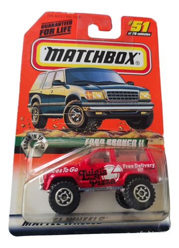 Auto Matchbox Ford Bronco Ii Luigis Pizza Vinnie Etc