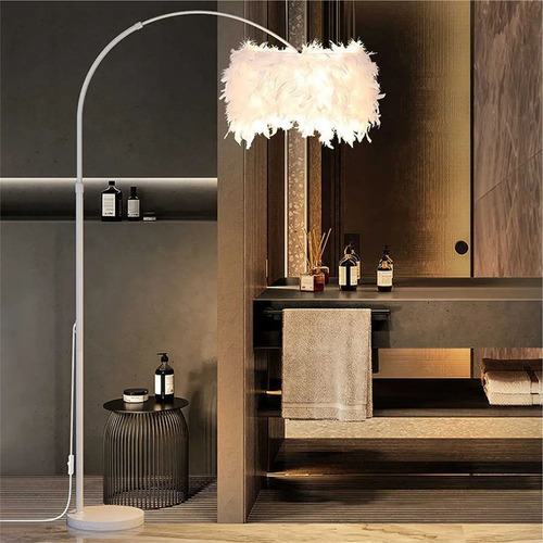 Imagen 4 de 8 de Lámpara De Piso Cuello De Cisne Modelo Arc Color De La Pantalla Blanco