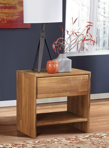 Mesa De Noche Madera 100% Maciza De Roble Ref: Maciza105