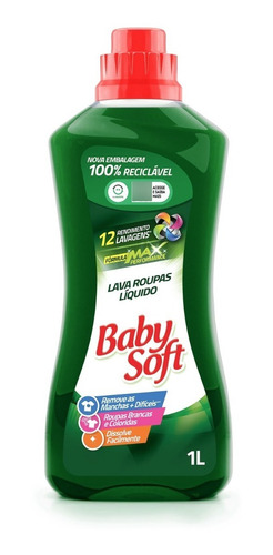 Lava Roupas Liquido Baby Soft Max Performance - Verde 1l