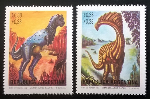 Argentina Dinosaurios, Serie Gj 2602-3 1992 Mint L13315