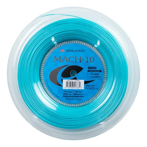 Solinco Mach-10 - 12 Mètres - 1,15 Mm - Bleu Vif - Corde De Raquette Explosive