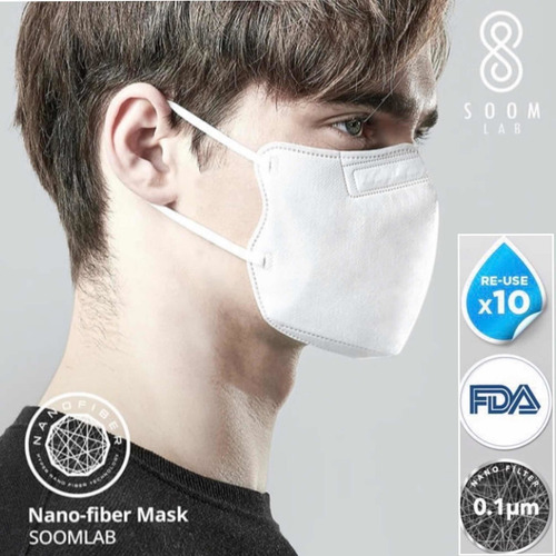 Cubrebocas Nano Mask Soomlab Coreano Reutilizable 2pz Leo