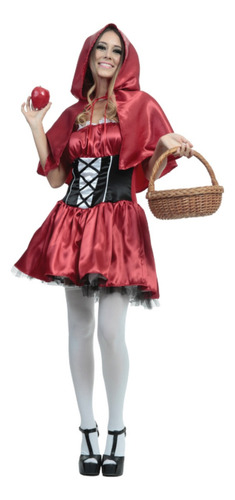 Disfraz Caperucita Roja Mujer (talla M) Incluye: Vestido Y Capucha