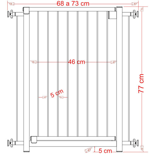 Separador de pasillo grande para bebés Pet Gate, de 70 a 80 cm, 83 cm