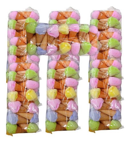 Barquillo Con Bombón 320pz Forma Helado Piña Limón Frambuesa