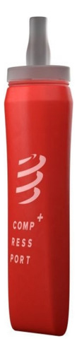 Botella de silicona Compressport de 500 ml con soporte de mano, color rojo