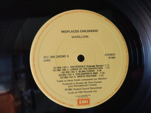 Lp Marillion - Misplaced Childhood (1985) Capa Dupla (Usado)