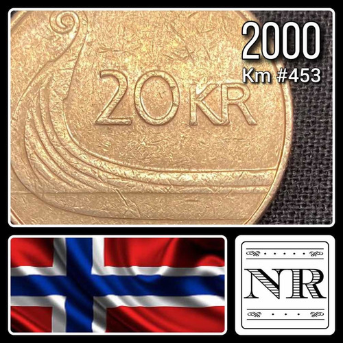 Noruega - 20 Kroner - Año 2000 -  Km # 453 - Proa Barco