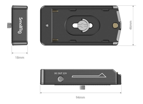 Imagem 3 de 6 de Adaptador Smallrig Plate Bateria Padrão Npf550 750 960/ Lite