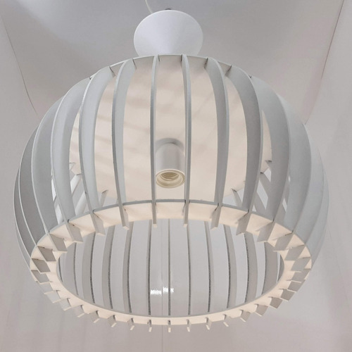 Lámpara Colgante Esfera 33x22 Costilla Mdf 3mm Diseño Color