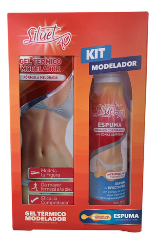 Pack Siluet 40 Gel Térmico Modelador Y Espuma Efecto Frío 