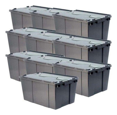 10 Cajas De Plastico Con Tapa Soporta 36 Kg. Envio Gratis