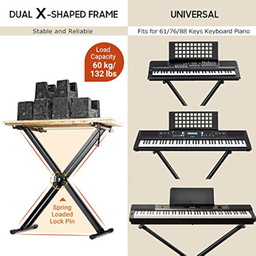 Soporte Para Teclado De Acero Estilo X 5 Niveles De Altura