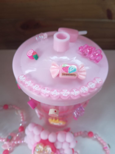 Copo Erê Personalizado Rosa Com Nome