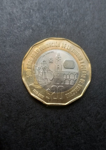 Moneda Conmemorativa 500 Años De La Fundación De Veracruz.