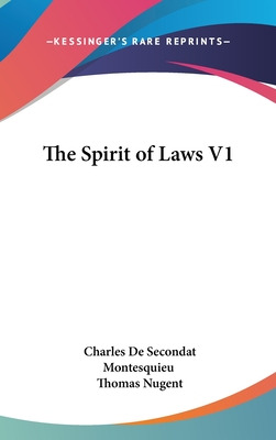 Libro The Spirit Of Laws V1 - Montesquieu, Charles De Sec...