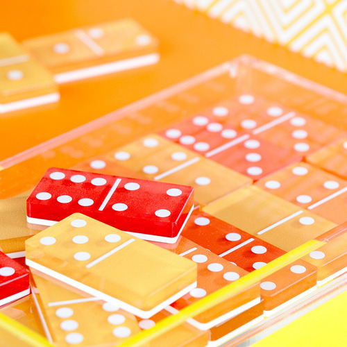 Dominó Acrílico Con Estuche Juego Y Decoración 28 Fichas