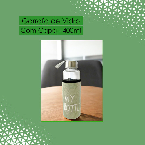Garrafa De Vidro Com Capa My Botter Neopreme 400ml Chá Agua