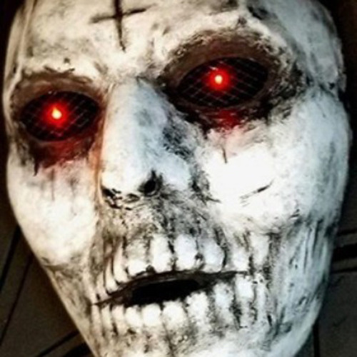 Máscara Assustadora De Halloween Vermelha Com Led Brilhante