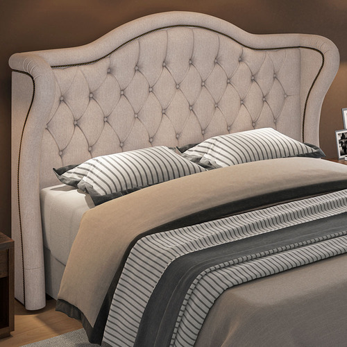 Cabeceira Cama Box Casal Quarto 140cm Lisboa Linho Bege