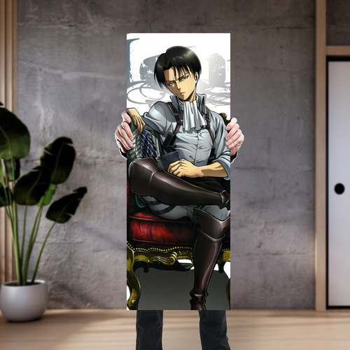 Imagen 4 de 8 de Cuadro Grande 30x80 Cm Shingeki No Kyojin Capitan Levi