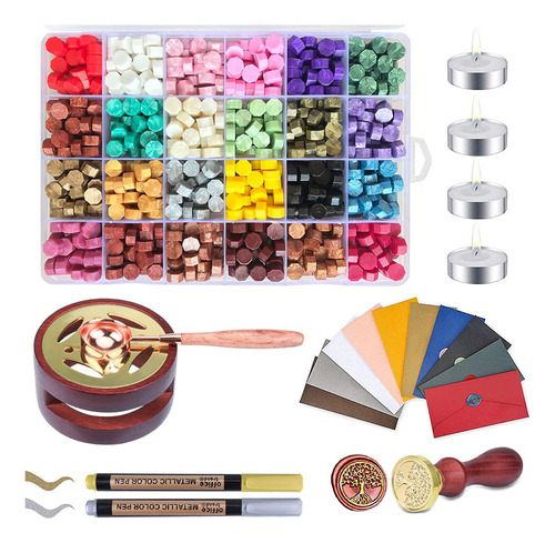 Kit De Sellos De Cera De 24 Colores