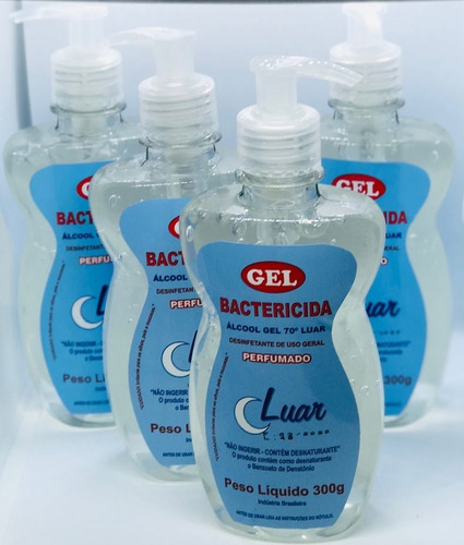 4 Álcool Gel 70º Bactericida 300g Luar - Higieniza E Hidrata