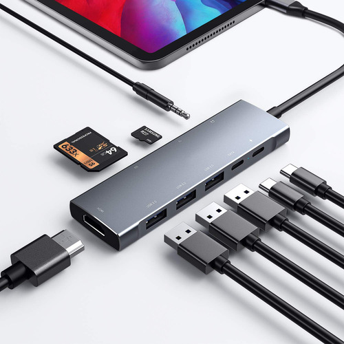 Usb C Hub Para iPad Pro 9 En 1 Adaptador iPad Pro 2021 2020