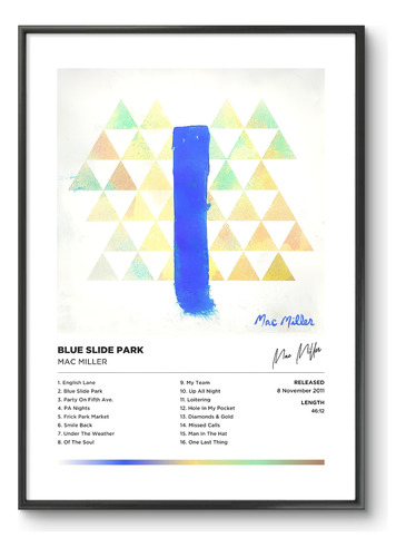 Cuadro Decorativo Póster Mac Miller Blue Slide Park