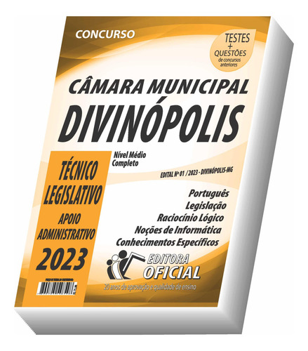 Apostila Câmara De Divinópolis - Mg - Técnico Legislativo