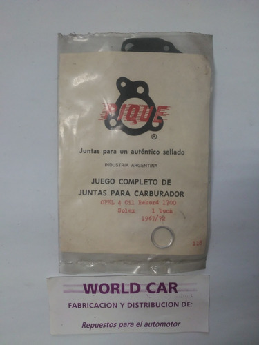 Juntas Carbu. Chevr. Opel Rekord 1700 - 1967-72 Solex 1 Boca