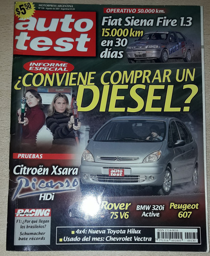 Revista Autotest N°130 Agosto 2001 Conviene Comprar Diesel