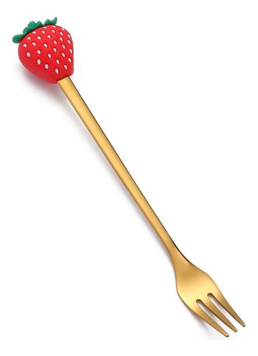 Pack X3 Cucharitas Para Te Miel Café Postre Animalito Dorado Frutilla
