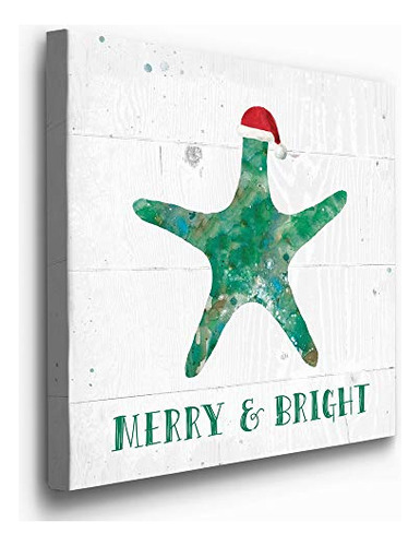 Galería De Imágenes Starfish Con Santa Hat Wall Art, 8sr2m