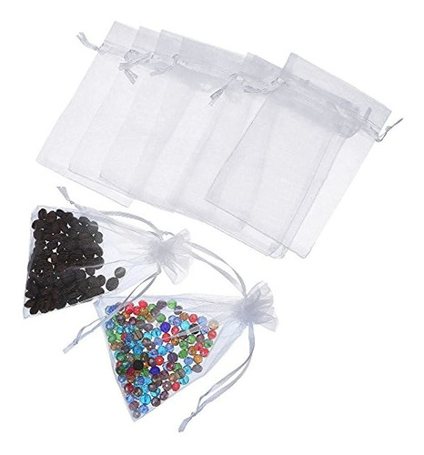 100 Bolsas Transparentes De Organza Para Regalo