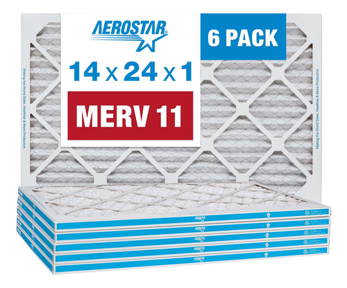 Aerostar Merv 11 - Filtro De Aire Plisado De 14 X 24 X 1 Pul