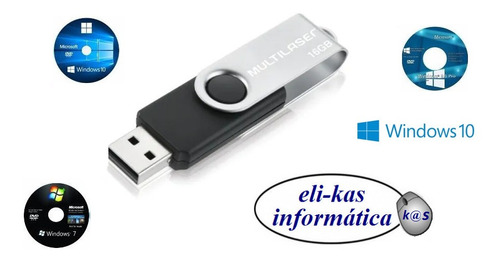 Pendrive Técnico 16gb Bootável{w10/w8.1/w7}elikasinformática