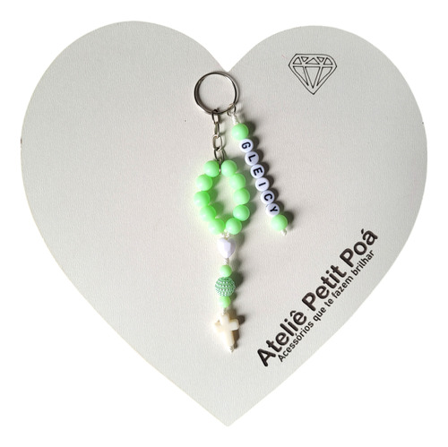 Mini Terço Nossa Senhora Dezena Chaveiro Personalizado