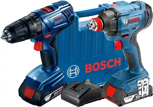  Bosch - Combo con 2 herramientas portátiles de 18V, incluye un  taladro compacto e impulsor de 1/2 pulgada y un atornillador de impacto con  entrada hexagonal de 1/4 de pulgada, GXL18V-26B22. 