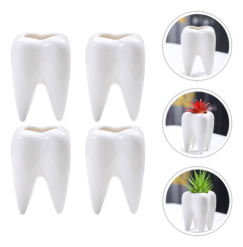 Floreira Cilíndrica Em Cerâmica Com Formato Dente, 4