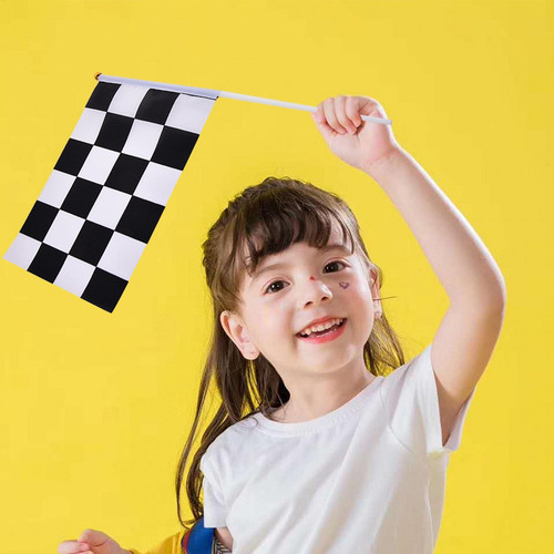 Bandeiras Quadriculadas Em Preto E Branco Hand Stick Flag Ch