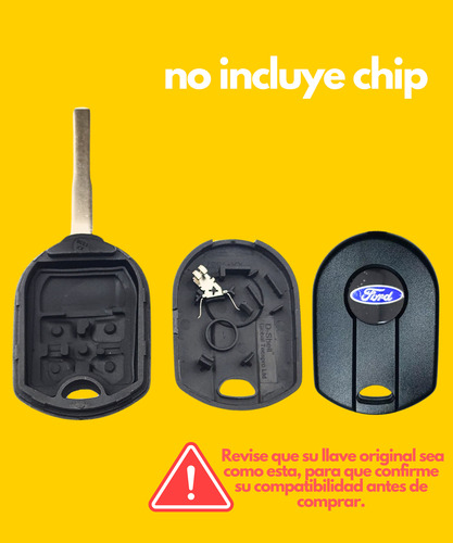 Carcasa Llave Control Ford Fiesta 2015 - 2019 Ks47d