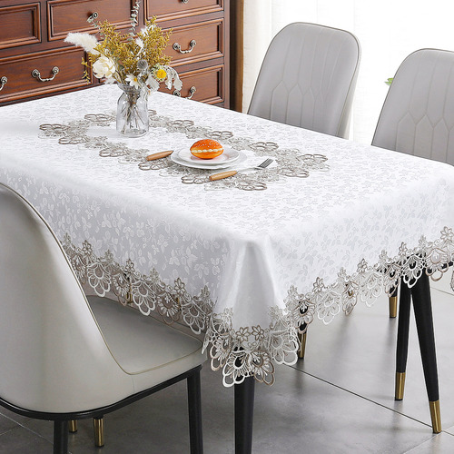 Mantel Bordado De Encaje Battilo Con Estampado Floral