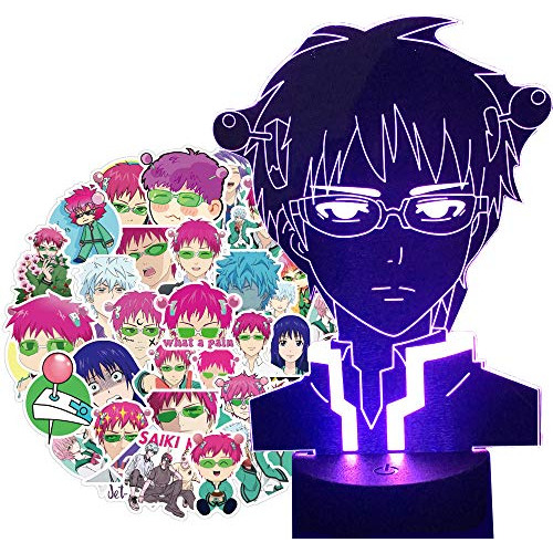 Lámpara De Anime 3d Saiki K Led Illusion Night Light C...