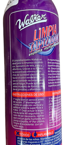 Limpia Tapizados Espuma Cuero Tela Pana Alfombra Auto Camion