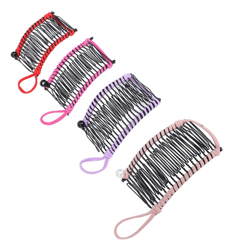 Pinzas Para El Cabello Clincher Peine, 4 Unidades, Color Ban