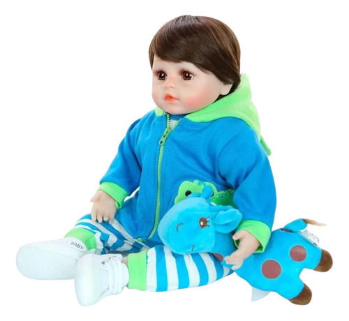 Bebê Reborn Realista Silicone 48cm Newborn Girafinha Menino